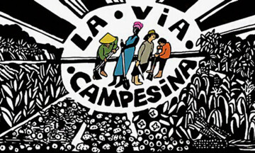 La Via Campesina, International Peasant’s Movement logo.